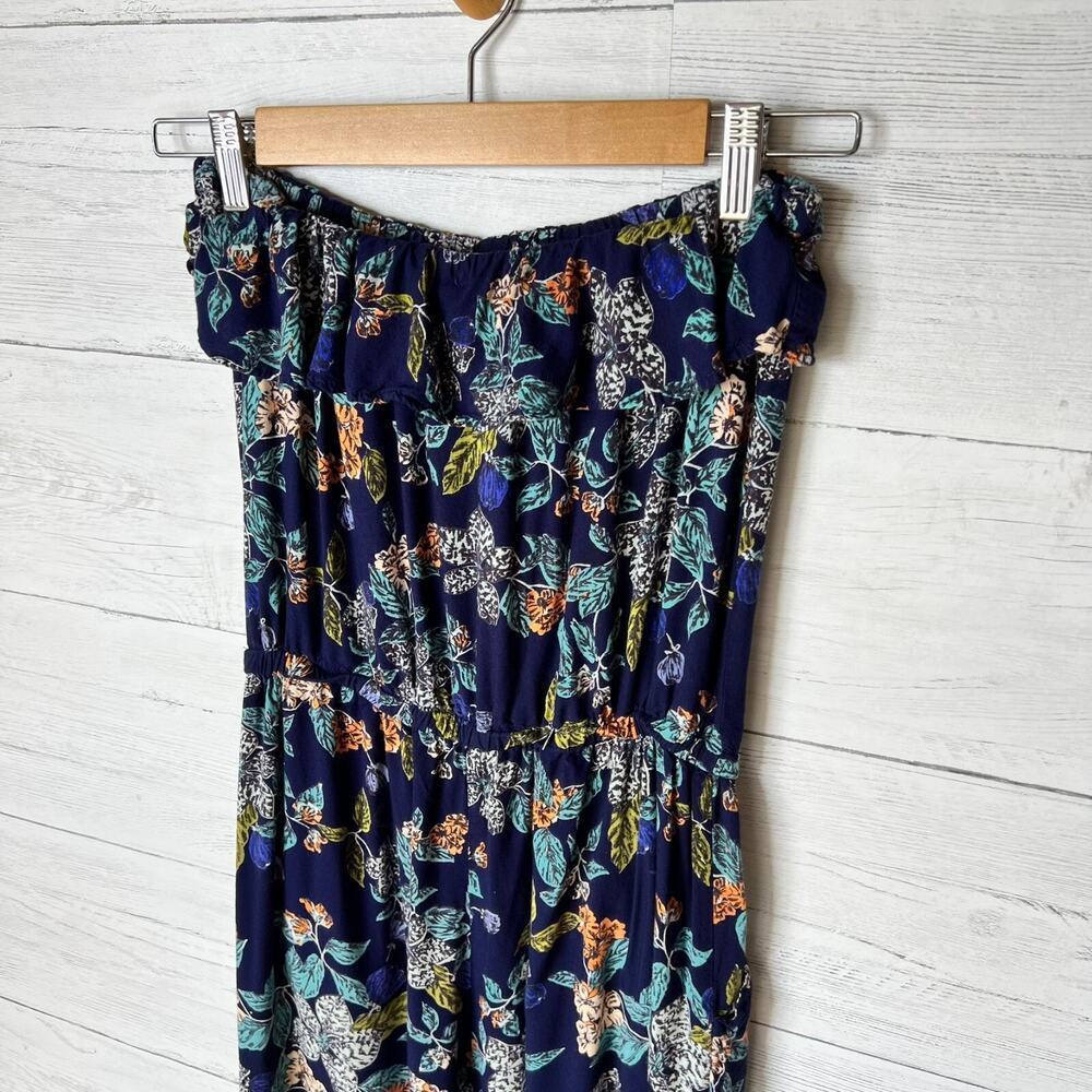 Angie Jumpsuit Womens Size Small Colorful Floral Ruffles Strapless Summertime - Picture 11 of 13
